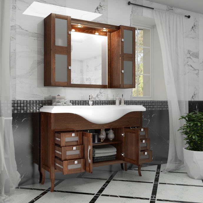 Мебель для ванной Opadiris Мираж 120 светлый орех - 6
