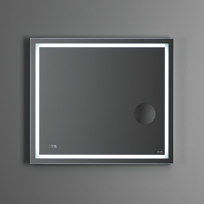 Зеркало AM.PM Gem 80 с LED-подсветкой, часами и косметическим зеркалом M91AMOX0803WG - 2