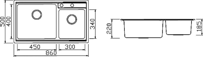 Мойка кухонная Seaman Eco Roma SMR-8650B с клапан-автоматом SMR-8650B.B - 1