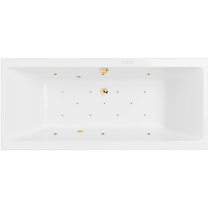 Акриловая ванна Excellent Pryzmat 160х75 белая золото с гидромассажем WAEX.PRY16.RELAX.GL - 0