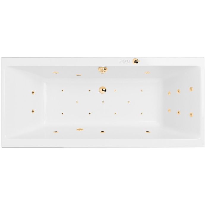 Акриловая ванна Excellent Pryzmat 170х75 белая золото с гидромассажем WAEX.PRY17.ULTRA.GL - 0