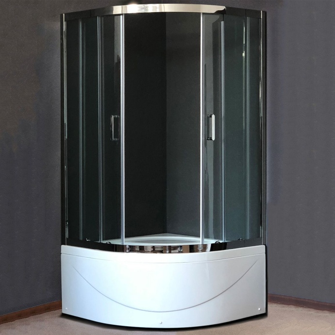 Душевой уголок Royal Bath 100х100 профиль хром стекло прозрачное RB-L-3001-1 - 0