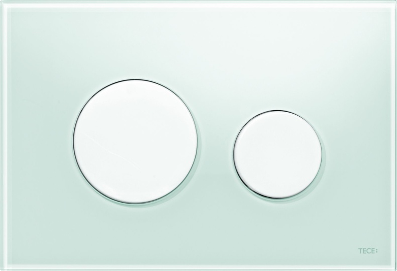 Кнопка смыва TECE Loop 9240651 зеленое стекло, кнопка белая - 0