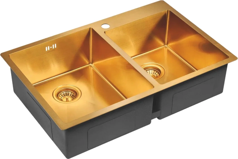 Мойка кухонная Paulmark Helfer 78 брашированное золото PM237851-BG - 1