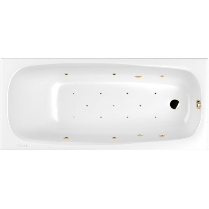 Ванна акриловая WHITECROSS Layla Relax 180x80 с гидромассажем белый - золото 0102.180080.100.RELAX.GL - 0