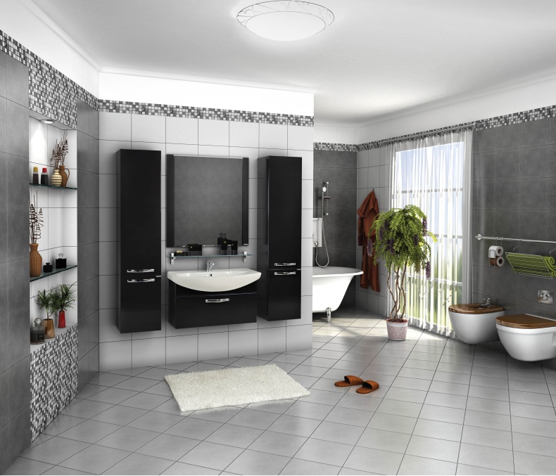 Мебель для ванной Акватон Ария 80 черный глянец - 1