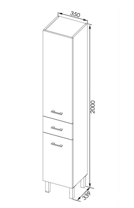 Шкаф-пенал Aquanet Верона 35 L, c бельевой корзиной, белый 187316 - 2