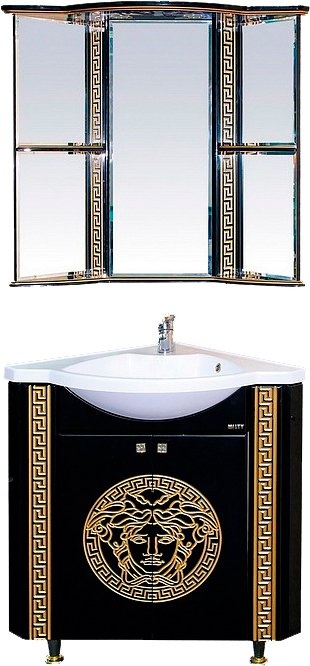 Мебель для ванной Misty Olimpia Lux 60 угловая, черная патина - 7