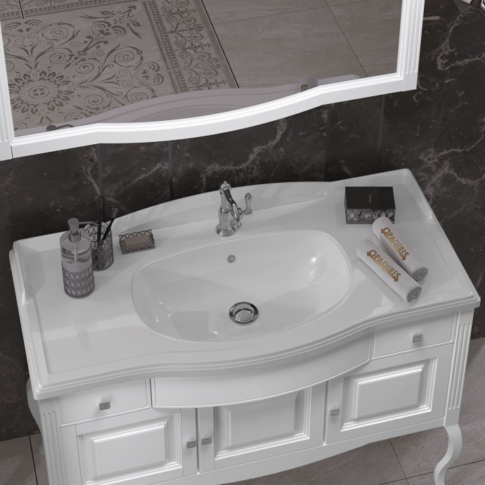 Мебель для ванной Opadiris Лаура 120 белая матовая - 4
