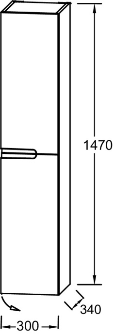 EB1892RRU-442 Колонна 147х34 см, шарниры справа, глянцевый серый антрацит - 1