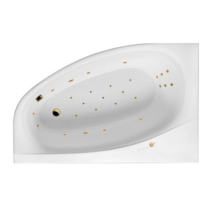 Акриловая ванна Excellent Kameleon 170x110 белая золото левая с гидромассажем WAEX.KML17.ULTRA.GL - 0