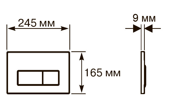 KDI-0000031 (009D-2) Панель смыва Slim Черный матовый (клавиша прямоугольная, хром) НОВИНКА - 2