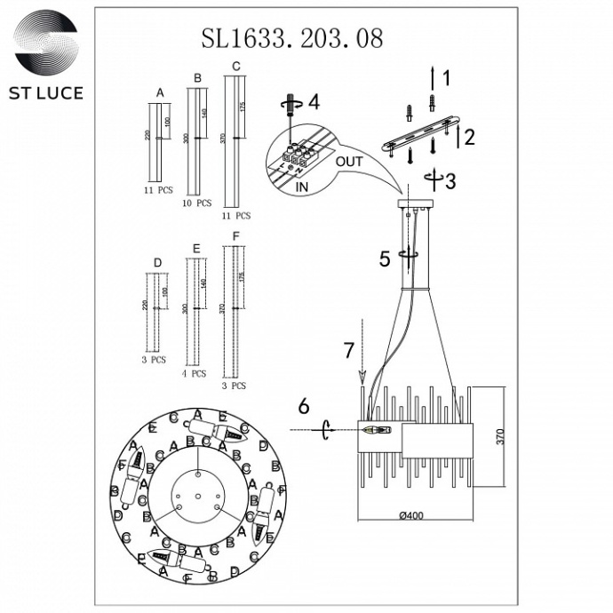 Подвесной светильник ST-Luce Olvera SL1633.203.08 - 3