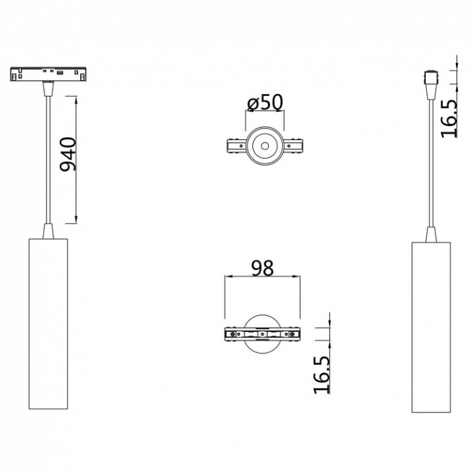 Трековый светодиодный светильник для магнитного шинопровода Maytoni Technical Track lamps TR016-2-12W3K-W - 2