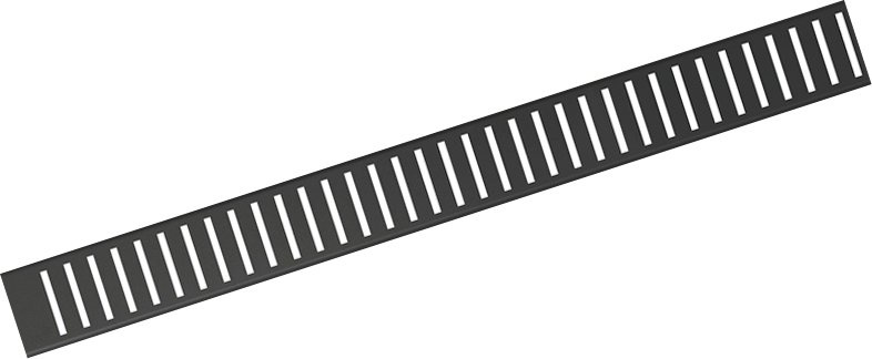 Решетка для водоотводящего желоба, черный-мат дизайн PURE, нерж. сталь, матовая, 850 мм, PURE-850BLACK - 0