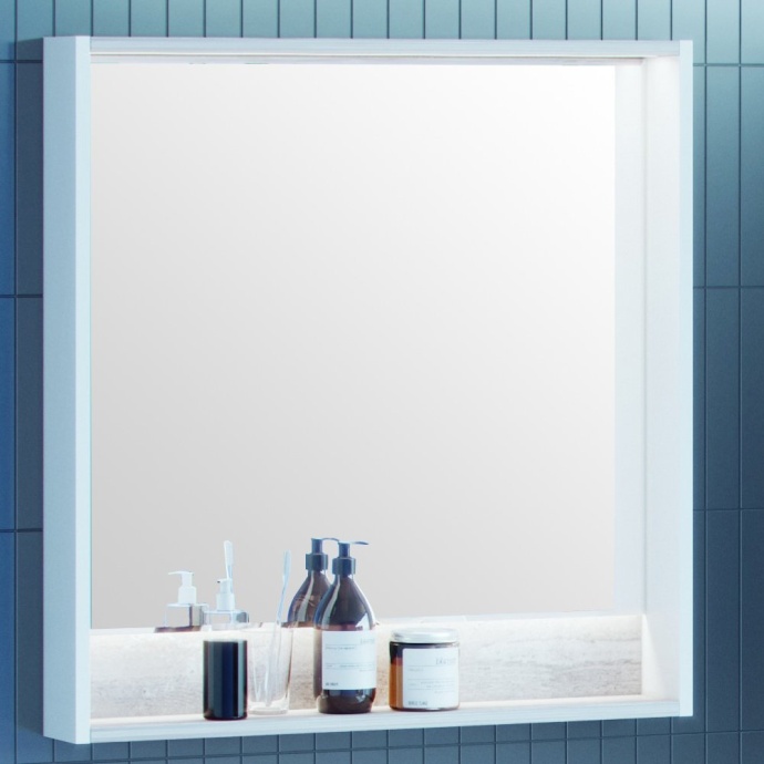 Зеркало-шкаф Aquaton Капри 80 с подсветкой белый-светлое дерево 1A230402KPDA0 - 1