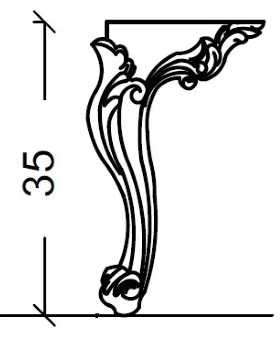 Ножки для тумбы Boheme Armadi Art NeoArt 35 серебро 855-SL h35 - 3