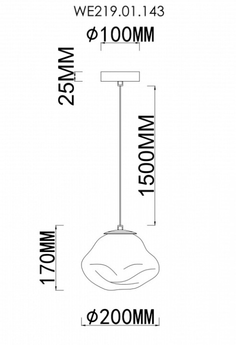 Подвесной светильник Wertmark Isola WE219.01.143 - 1
