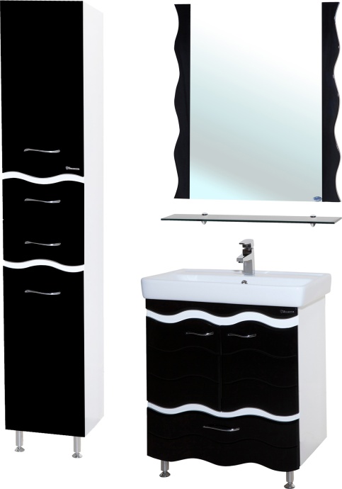 Мебель для ванной Bellezza Мари Волна 80 белая/черная - 1
