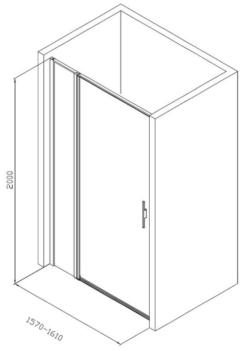 Душевая дверь Allen Brau Priority 160 профиль черный матовый стекло прозрачное 3.31039.BBA - 8