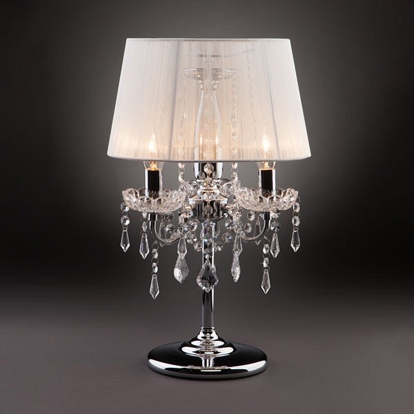 Настольная лампа декоративная Eurosvet Allata 2045/3T хром/белый настольная лампа - 1