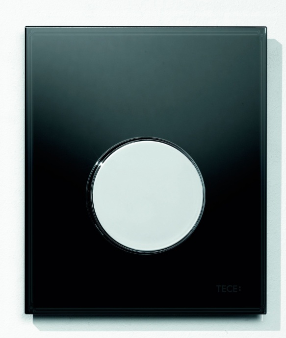 Кнопка смыва TECE Loop Urinal 9242656 черное стекло, кнопка хром - 1