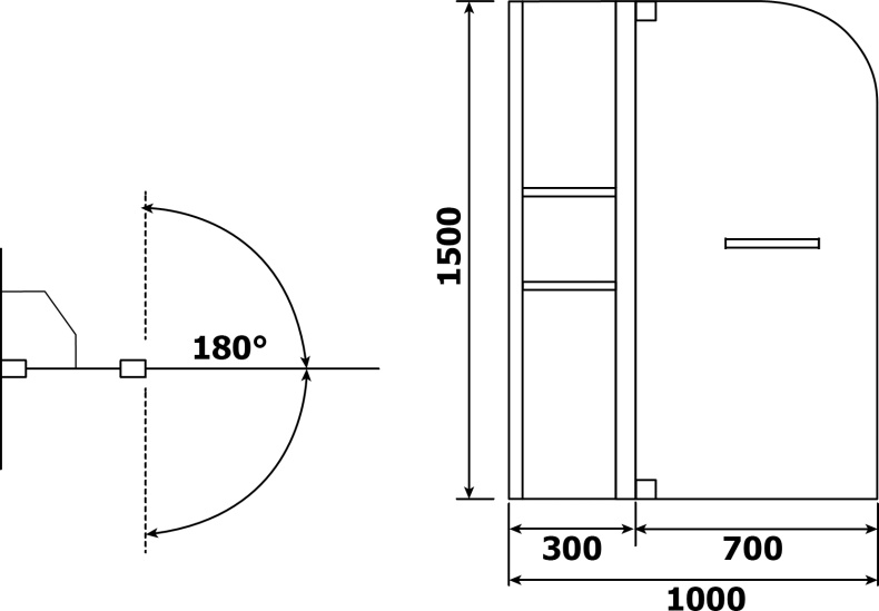 Шторка на ванну RGW Screens SC-08 1000x1500 с ручкой и полками 03110810-11 - 2