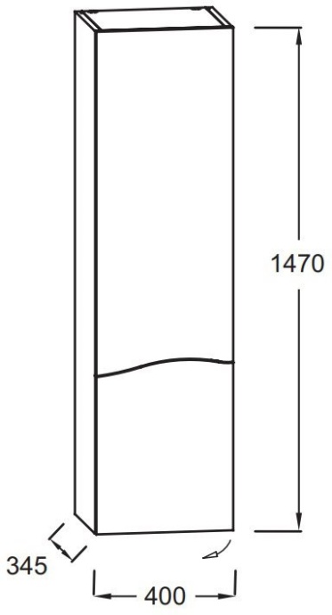 EB1836RRU-P13  Sherwood Колонна, шарниры справа, без подсветки (40x34x147 см), состаренный дуб - 1