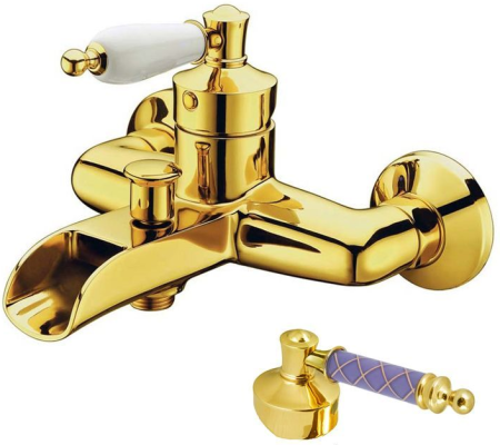 Смеситель для ванны Boheme Vogue золото с фиолетовым 213-MR-V - 0