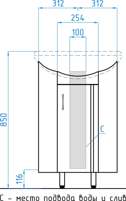 Тумба для комплекта Style Line Эко Стандарт Веер 30 угловая, белая ЛС-00000092 - 3