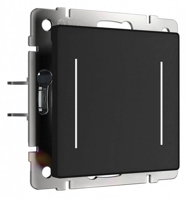 Выключатель сенсорый двухклавишный с подсветкой, без рамки Werkel черные W4522008 - 0