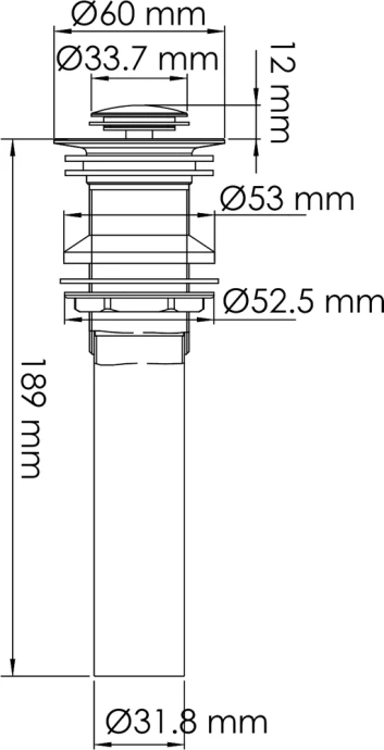 Донный клапан для раковины Wasserkraft хром A249 - 1