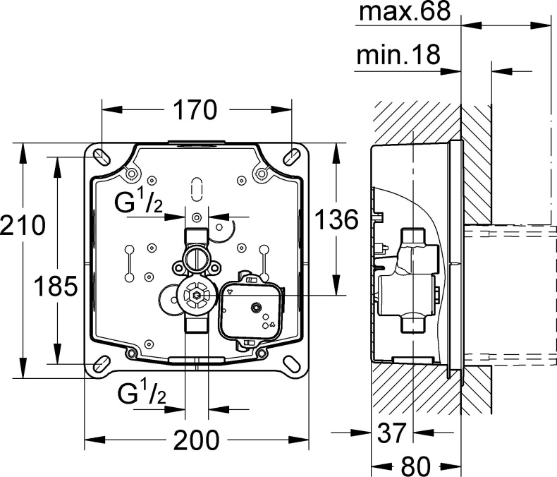 Кнопка смыва Grohe Tectron Skate 37321SD1 нержавеющая сталь - 4