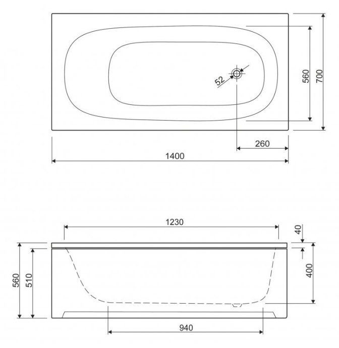 Передняя панель для акриловой ванны ECO-120-SCR - 4