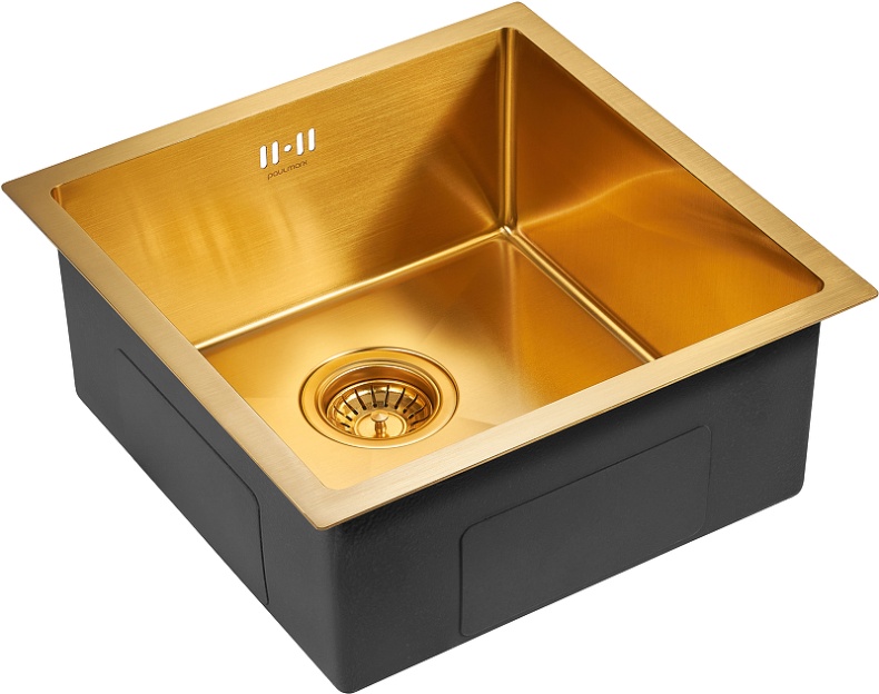 Мойка кухонная Paulmark Gerberg 44 брашированное золото PM214444-BG - 1