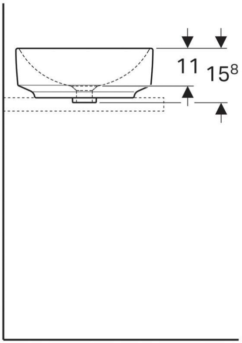 500.768.01.2 VariForm Раковина с установкой на столешницу круглой формы, D=40 см, без отв. под смеситель, без отв. перелива - 2