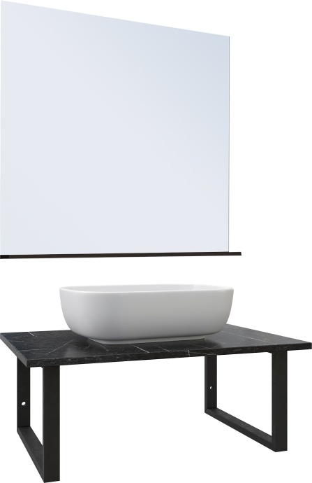 Мебель для ванной DIWO Элиста 80 чёрный мрамор, с раковиной Moduo 50 Square 555127 - 3