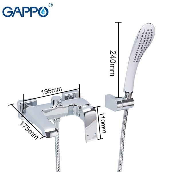 Смеситель для ванны Gappo Aventador G3250-8 - 8
