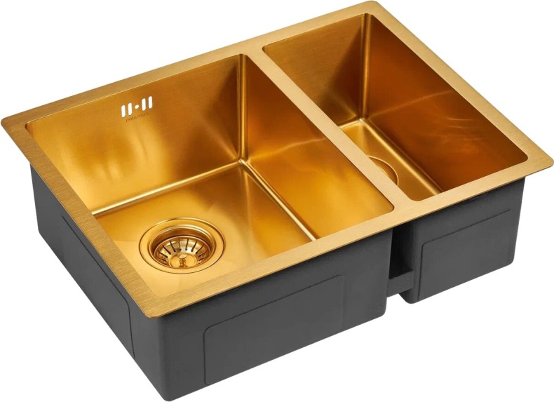 Мойка кухонная Paulmark Zusat L 59 брашированное золото PM225944-BGL - 2