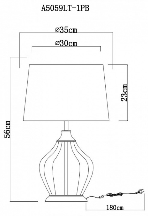 Настольная лампа Arte Lamp Baymont A5059LT-1PB - 1