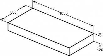 Столешница Ideal Standard Adapto 105х50 белый, глянцевый  U8408WG - 2