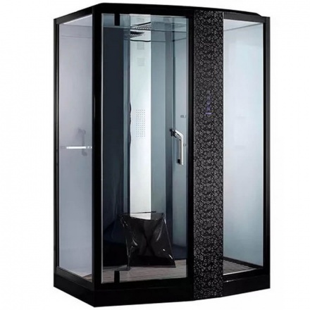 Душевая кабина Orans Diamond 150х100 черная стекло тонированное с баней и гидромассажем 89102LB - 0