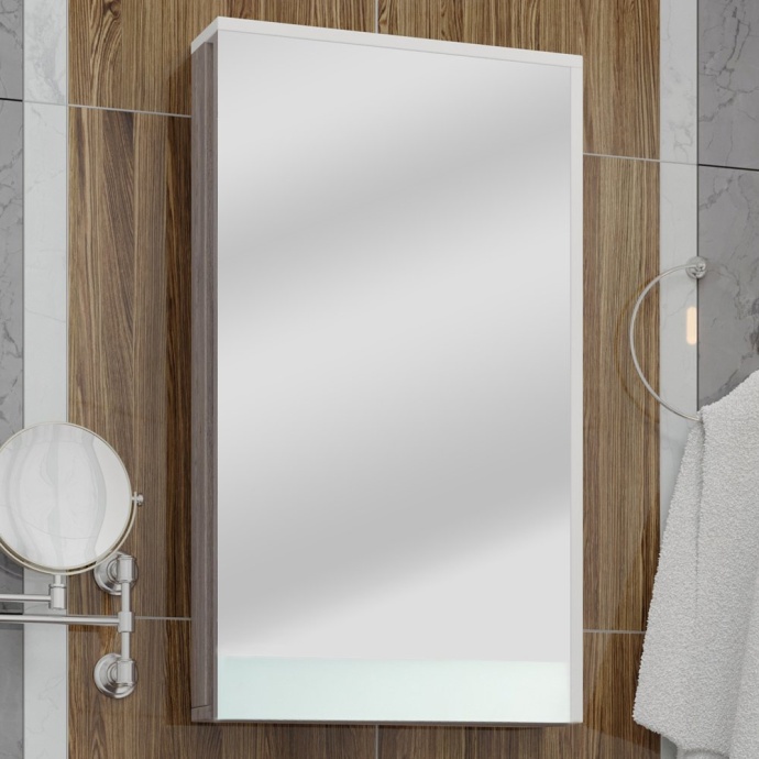 Зеркало-шкаф Aquaton Эмма 46 R белый-светлое дерево 1A221802EAD80 - 2