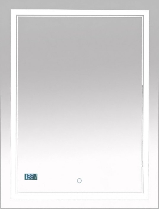 Зеркало Misty Неон 2 LED 60x80, с часами, сенсор на зеркале П-Нео060080-2ПРСЧДВП - 0