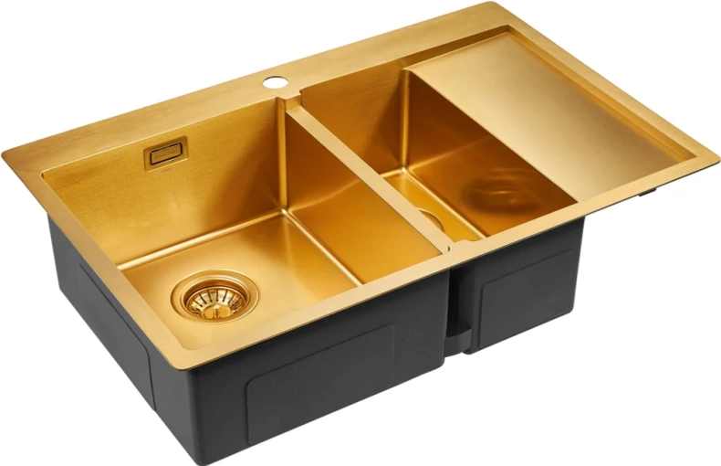 Мойка кухонная Paulmark Union 78 L брашированное золото PM537851-BGL - 1