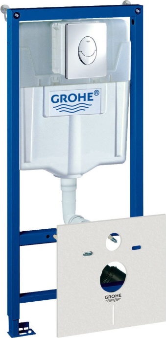Комплект Система инсталляции для унитазов Grohe Rapid SL 38750001 4 в 1 с кнопкой смыва + Унитаз подвесной Villeroy & Boch O.Novo 5660 H101 alpin - 1