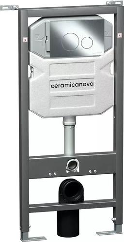 Комплект подвесного унитаза с инсталляцией Ceramica Nova Play с кнопкой Round хром CN3001_1001CH_1000 - 1