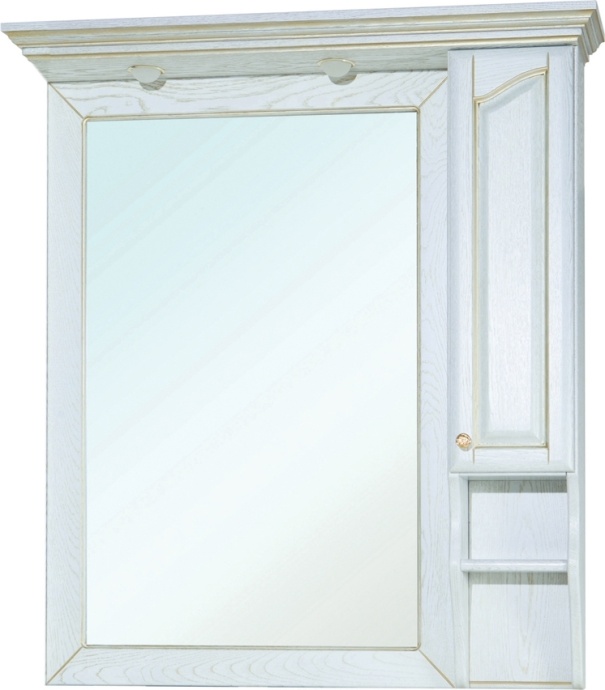 Зеркало-шкаф Bellezza Рим 100 R белое патина золото 4638117611022 - 0