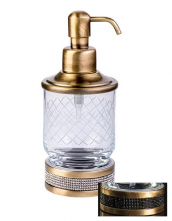 Дозатор для жидкого мыла настольный Boheme Royal Cristal бронза 10929-BR-B - 0