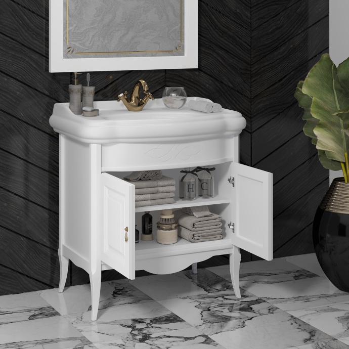 Мебель для ванной Opadiris Лоренцо 80 белая матовая - 3